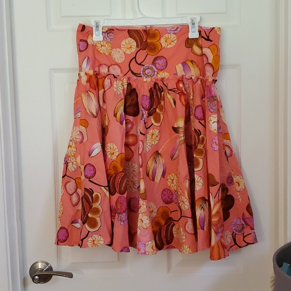 Floral A-Line Pink Summer Skirt